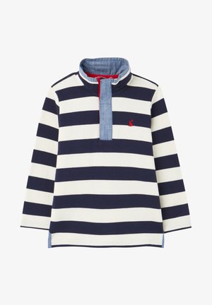 Sweater - marineblau cremefarben streifen