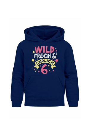 SPRUCH WILD UND FRECH  - Hoodie - jahre navy