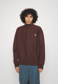Carhartt WIP HALF ZIP AMERICAN SCRIPT - Sweatshirt - tobacco