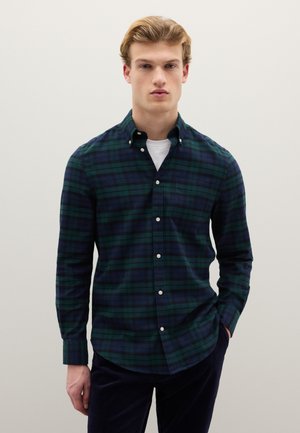 CHECK IN AND FLANNEL REGULAR FIT - Camicia - blue green