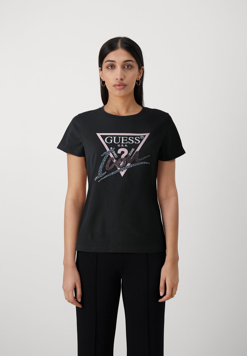 Guess - ICON - T-shirt print - jet black, Vergroten