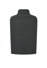 Tumehall kootud poncho soonikkoelise kaeluse ja äärega, loodud kihiliseks kandmiseks ja sooja hoidmiseks.