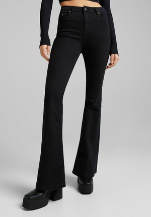 Bootcut jeans - mottled black