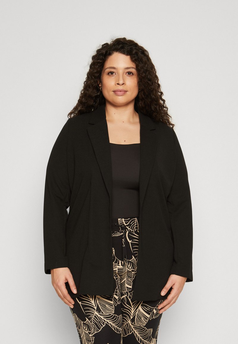 Vero Moda Curve VMCLIVA LONG NOOS - Kort kåpe / frakk - black