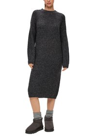 QS Gebreide jurk - dunkelgrau