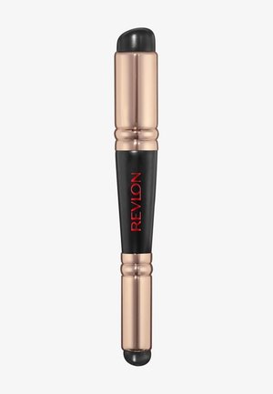 Revlon makeup applicator with a black matte body and shiny rose gold accents. Features a rounded black tip for smooth application.