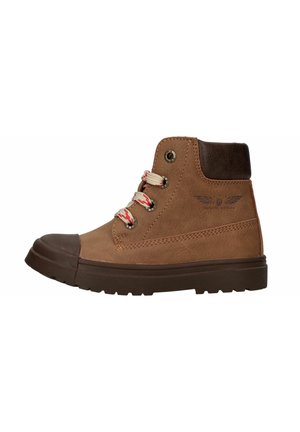Lace-up ankle boots - cognac