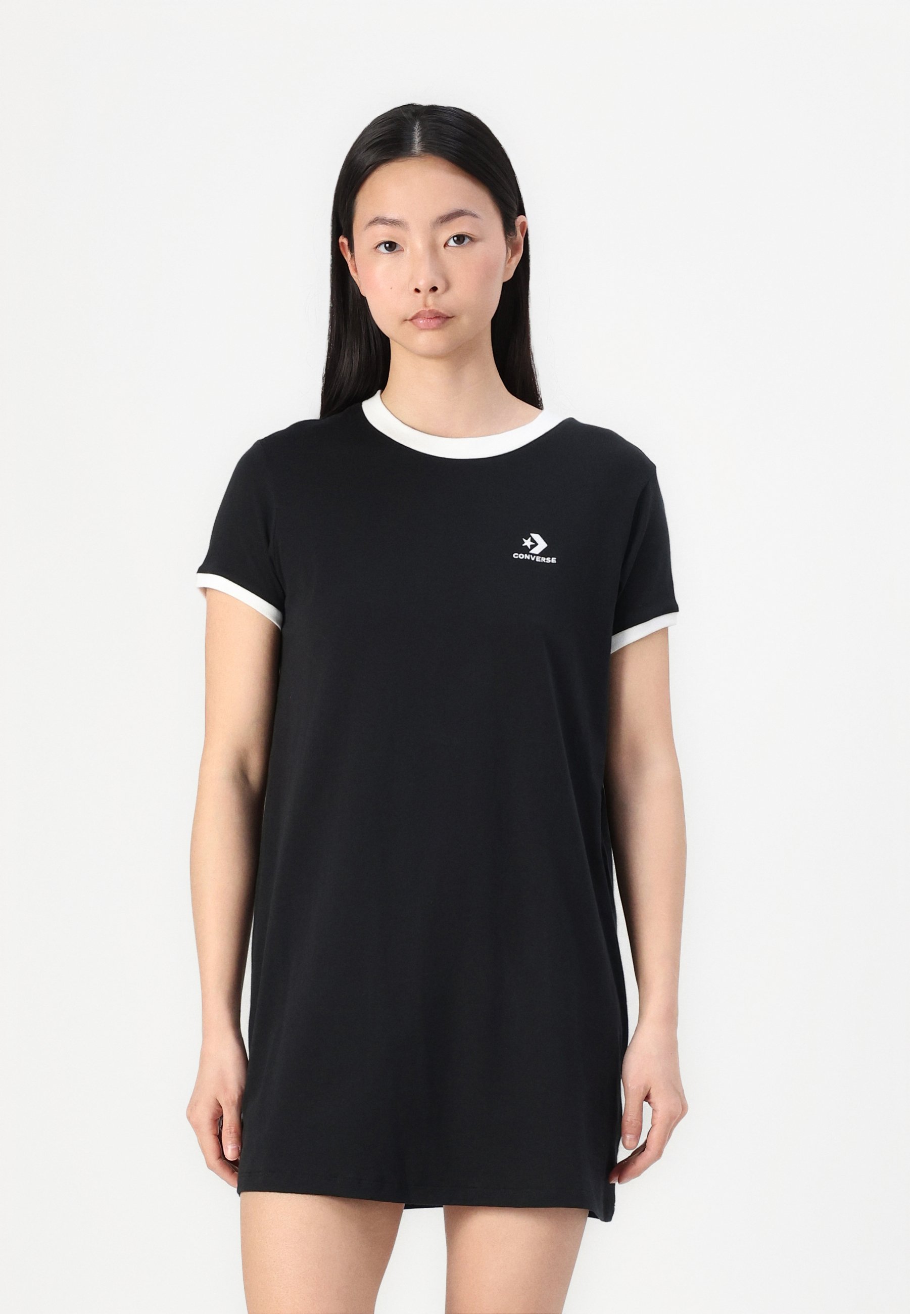 Converse STAR CHEVRON TEE DREE - Jersey dress - black - Zalando.co.uk
