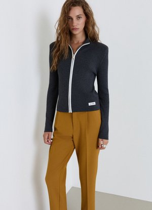 Calliope, MAGLIA TINTA UNITA - Strickjacke - grigio antracite melange