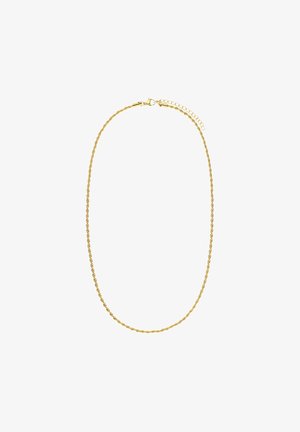 Collar de cadena retorcida en color dorado con un cierre de langosta, que cuenta con una cadena de longitud ajustable para un ajuste personalizable.