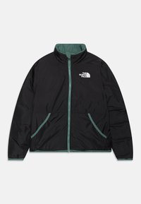 Svart isolerad jacka med ljusgröna accenter. Har hög krage, full zip och två sidofickor. Logotypen visas på bröstet.