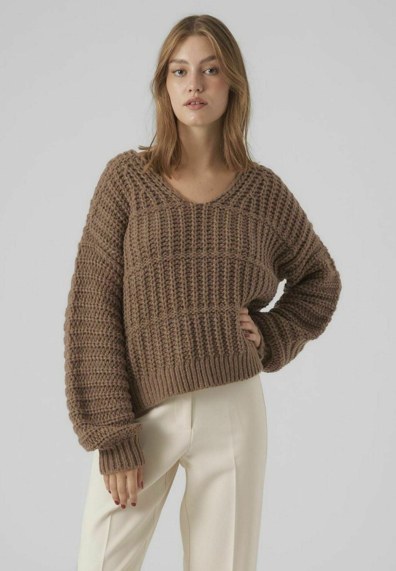 Aurora Ls O Neck Top Jrs Brown Lentil