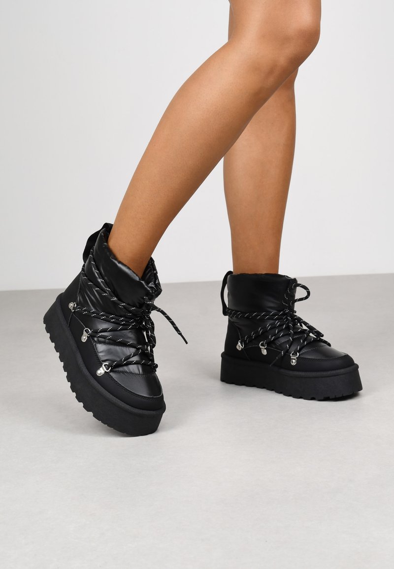 Bosanova CON PLATAFORMA Y CORDONES - Stivali da neve  - black