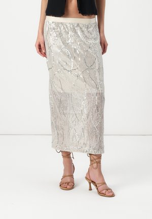 Pieces PCTASHA - Pieštukinis sijonas - silver coloured gray