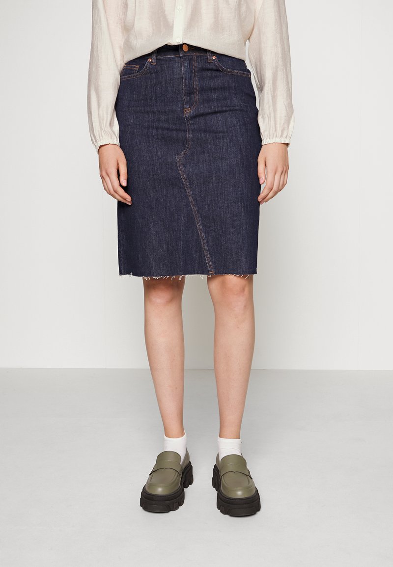 b.young KOMMA SKIRT Pencil skirt dark blue denim/darkblue denim