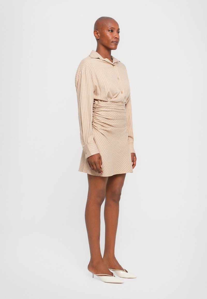 Faithfull the brand LARIA MINI DRESS - Shirt dress - fawn white/white - Zalando Faithfull the brand LARIA MINI DRESS - Shirt dress - fawn white/white - Zalando