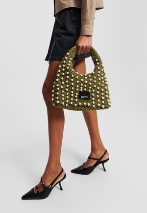 Karl Lagerfeld Jeans TOP HANDLE BEADED - Borsa a mano - green olive