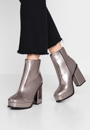 Stivaletti con tacco - gunmetal