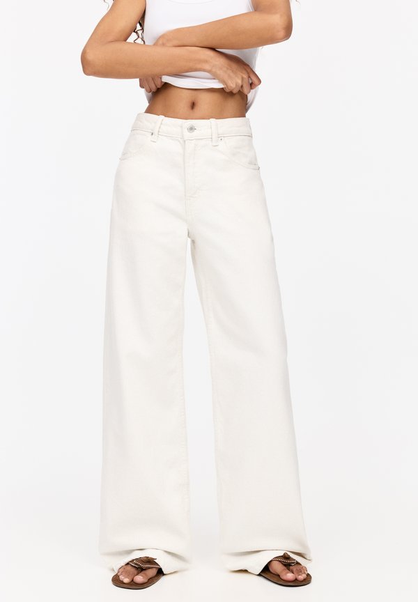 MID-RISE - Jeans Straight Leg - beige