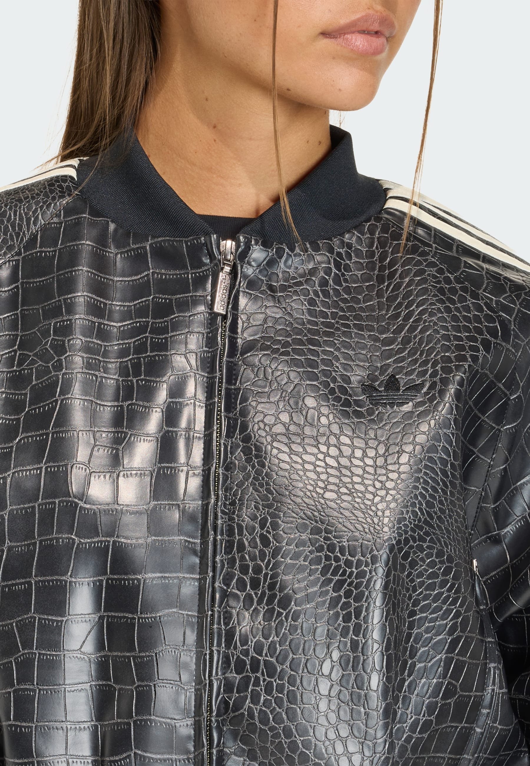 adidas Originals Faux leather jacket - black - Zalando.co.uk