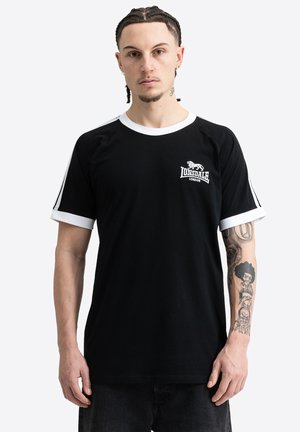 Lonsdale, LONSDALE HERREN T-SHIRT NORMALE PASSFORM CRAIGTOWN - Tričko s potlačou - black white