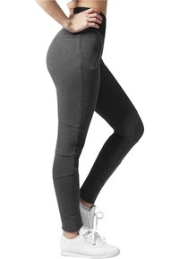 Urban Classics LADIES INTERLOCK HIGH WAIST LEGGINGS - Pajkice – hlače - charcoal/black
