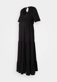 OLMVIA V NECK LAYER DRESS - Maxikjoler - black