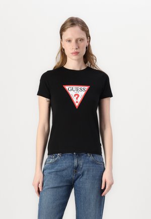 SLIM ICONIC - Apdrukāts T-krekls - jet black