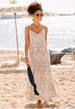 Maxi dress - beige-schwarz-bedruckt