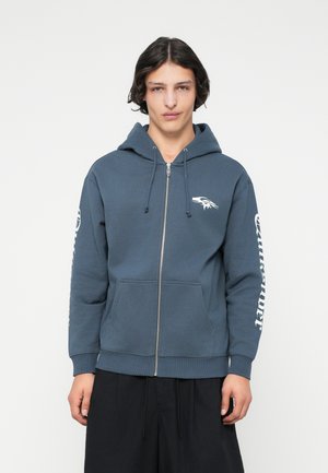 OLD ENGLISH ZIP THROUGH HOOD UNISEX - Bluză de molton cu fermoar - orion blue