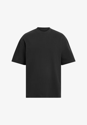 Mustapaitainen lyhythihainen t-paita, jossa on pyöreä kaulus, valmistettu puuvillasta. Paitassa on hillitty kohokuva logo rinnassa ja suora leikkaus.