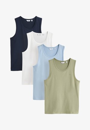 Next, REGULAR FIT - TRIDENT VEST 4 PACK . - Top - white green navy blue