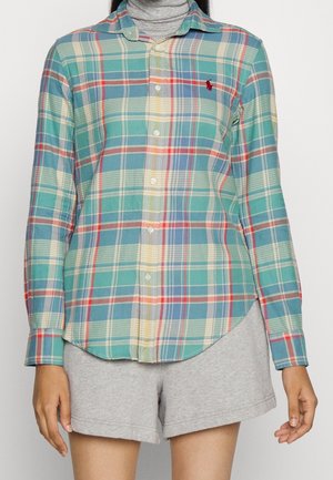 Overhemdblouse - mottled teal