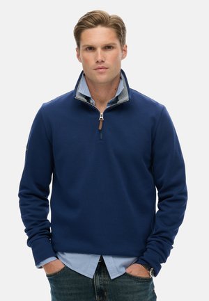 Superdry & Co, SUPERDRY CORE PIQUE HENLEY SWEATSHIRT... - Sweatshirt - regal navy
