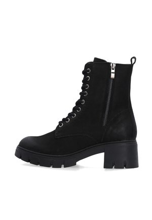 Enkellaarsjes met plateauzool - black