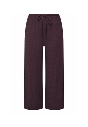 Yours Clothing, PLUS SIZE WIDE LEG TROUSERS - Stoffhose - dark purple