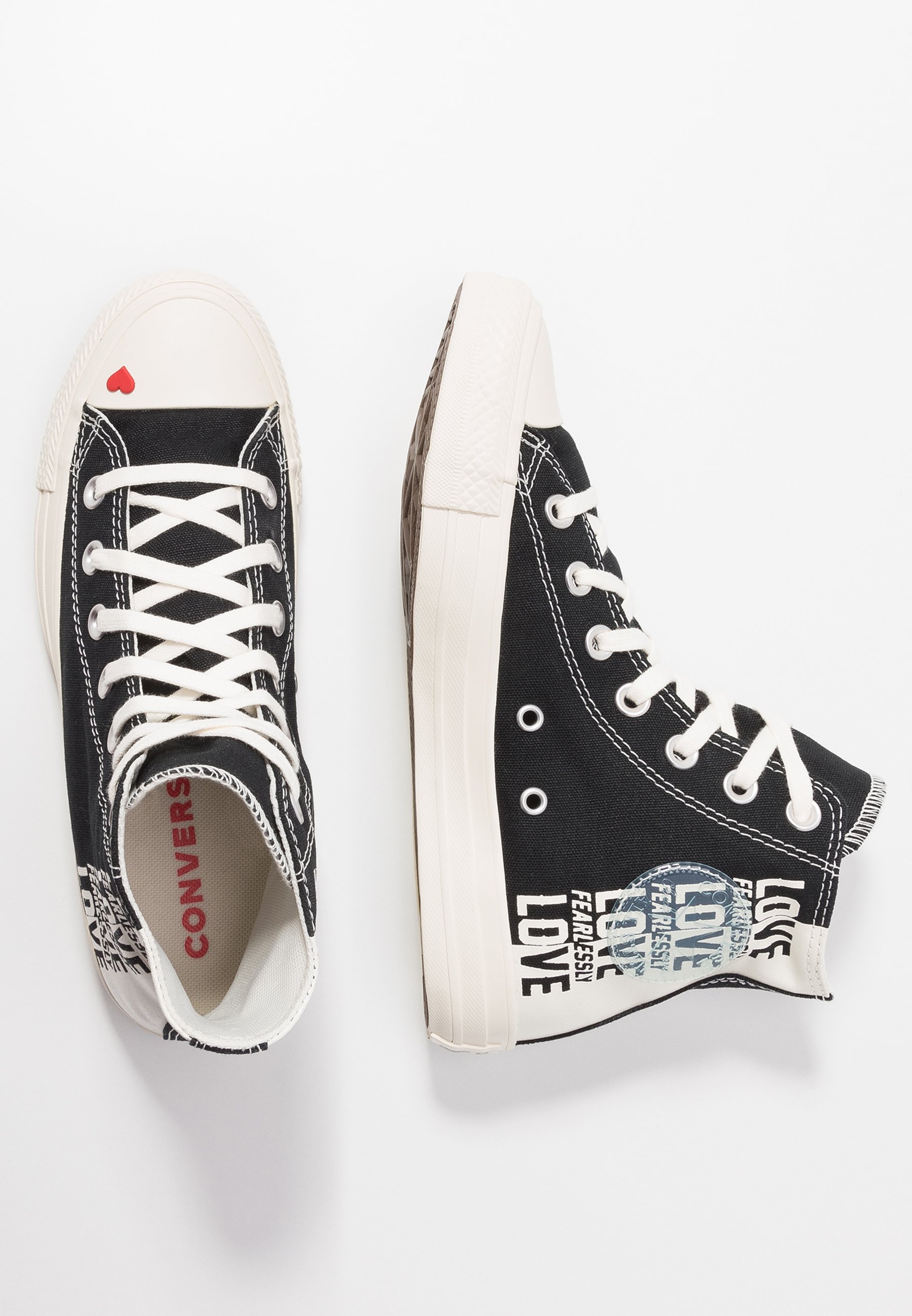 converse all star hi trainers black egret university red love