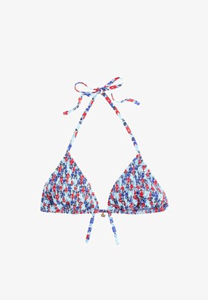 Next, REGULAR FIT - SHIRRED TRIANGLE BIKINI TOP . - Bikinitop - blue red ditsy floral