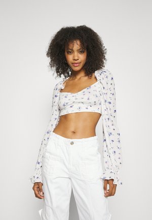 WIDE SLEEVE TOP - Blusa - blue/white