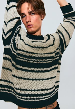 STRIPED SWEATER - Džemper - beige