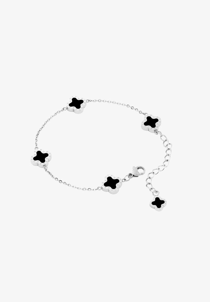 Lenoites FOUR-LEAF CLOVER - Armband - silver black