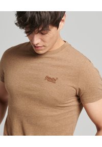 Superdry - VINTAGE LOGO EMB - T-shirt basic - buck tan marl Miniatuurafbeelding 1