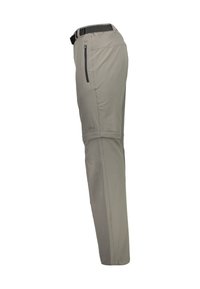 Beige letvægts vandrebukser med lynlås-lommer, justerbar talje og et konvertibelt design, der kan omdannes til shorts.