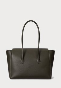Lauren Ralph Lauren PEBBLED LEATHER LARGE TANNER SATCHEL - Mala de mão - dark olive