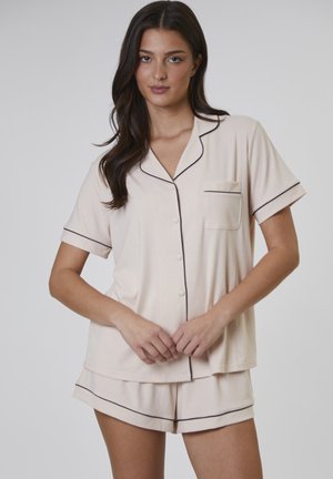 TRADITIONAL SHORT SLEEVE SHORT SET - Pyjama - vanilla