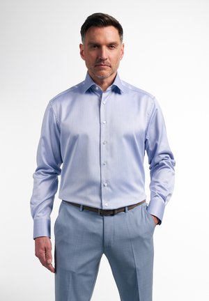 LANGARM COMFORT FIT DOBBYDESIGN STRUKTURIERT - Hemd - blau