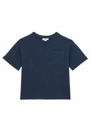 Reiss REISS TANE COTTON PALM-EMBROIDERY OVERSIZE T-SHIRT - Camiseta estampada - washed navy