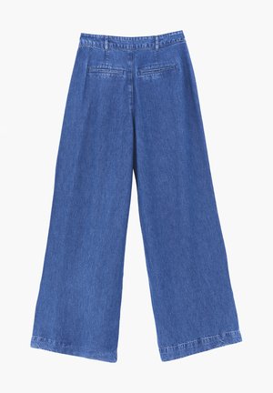 OXXO, OXXO WIDE LEG REGULAR WAIST PLEATED TROUSERS - Wide leg - rodeo blue denim