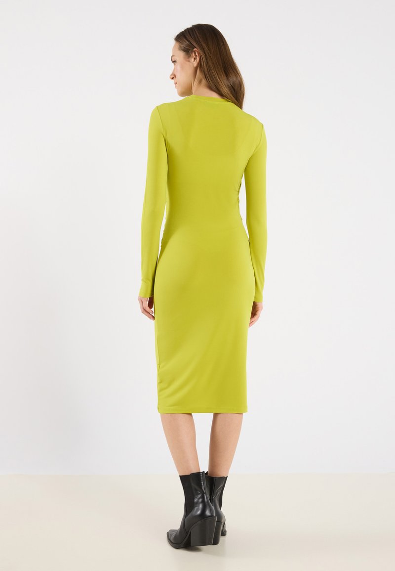 lime green jersey dress Glassworks London Lime Green Peek Back Jersey Dress main image 0