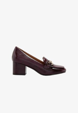 Friends Like These, REGULAR FIT - FAUX LEATHER SNAFFLE TRIM MID BLOCK HEELED LOAFERS - Klasické lodičky na opätku - burgundy red